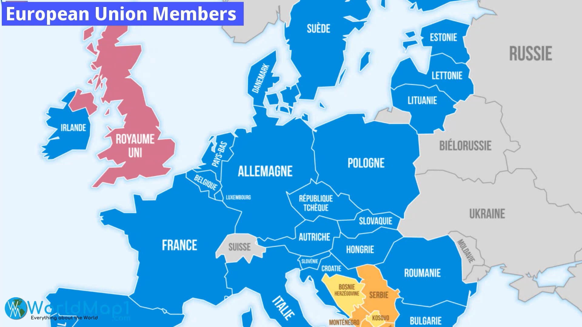 European Union Members States Map